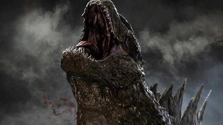 Godzilla Monster Giant HD, gray dinosaur poster, movies