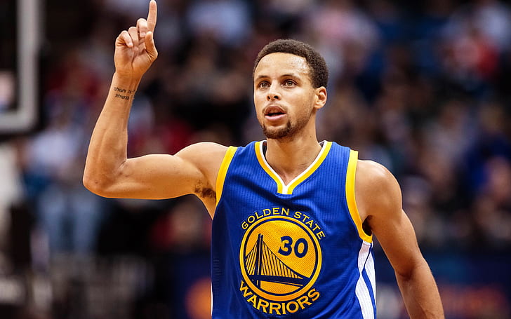 Steph Curry - Blue Background Wallpaper Download