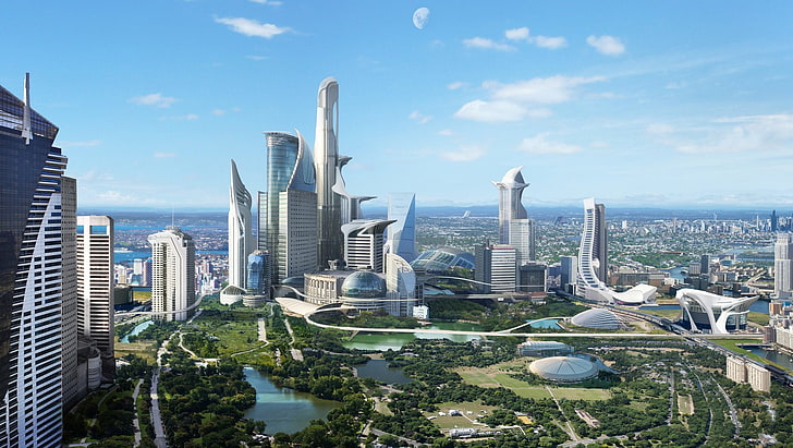Sci Fi, Futuristic, City, Futuristic City, HD wallpaper