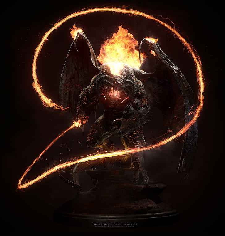 Balrog, demon, The Lord of the Rings, creature