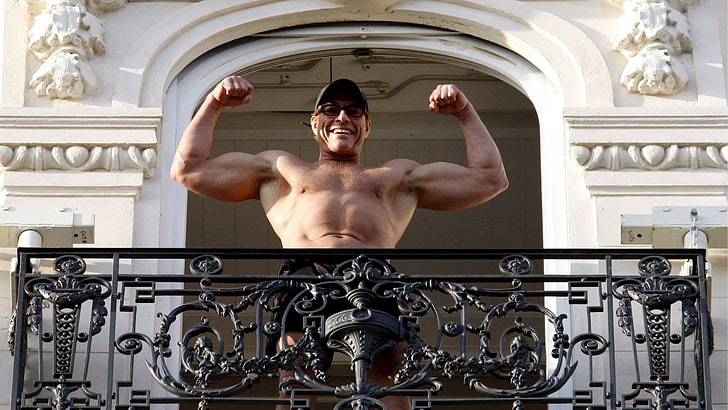 men, actor, celebrity, Jean-Claude Van Damme, shirtless, muscles