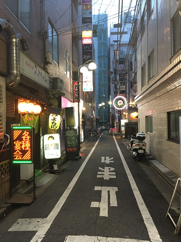 street, street light, Japan, sign, architecture, city, building exterior, HD wallpaper