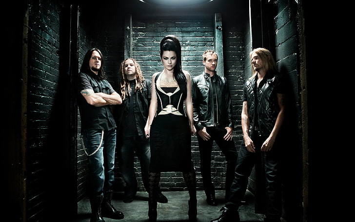 Evanescence, women's black sleeveless dress, Music, american, HD wallpaper