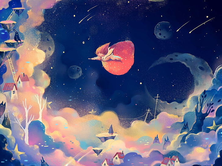 HD wallpaper: Dream, fantasy, moon, sun