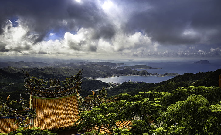 nature, landscape, sky, clouds, Taiwan, cloud - sky, architecture, HD wallpaper