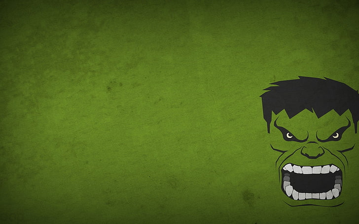 Hulk wallpaper, green background, Blo0p, minimalism, superhero