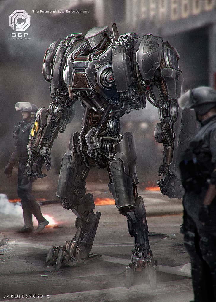Jarold Sng, RoboCop, robocop 2, cyborg, machine, movies, artwork, HD wallpaper