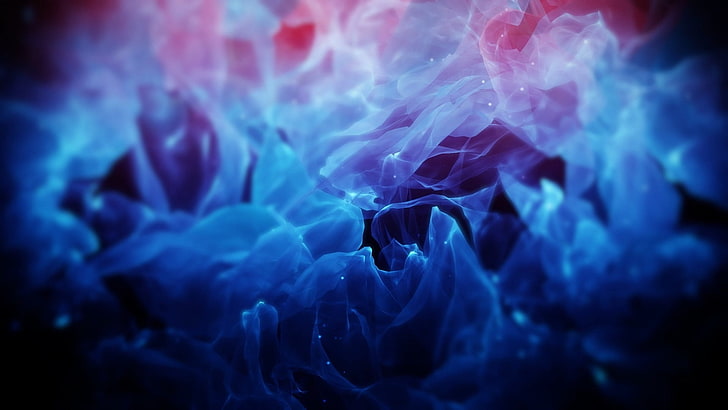 blue flames wallpaper, abstract, water, underwater, sea, animals in the wild, HD wallpaper