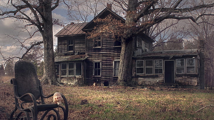 house, farmhouse, abandoned, property, haunted house, ghost house, HD wallpaper