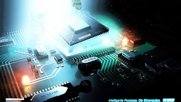 green motherboard, technology, computer, arts culture and entertainment, HD wallpaper