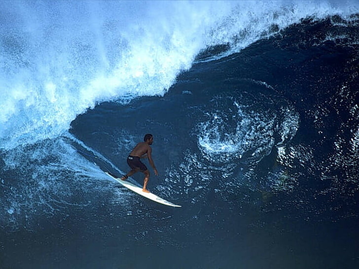 white surfboard, surfing, surfboards, surfers, waves, water, sport, HD wallpaper