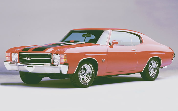 red and black Chevrolet SS coupe, car, muscle cars, Chevelle SS