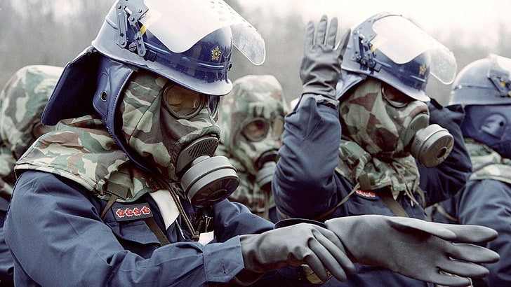 gas masks, military, group of people, government, armed forces