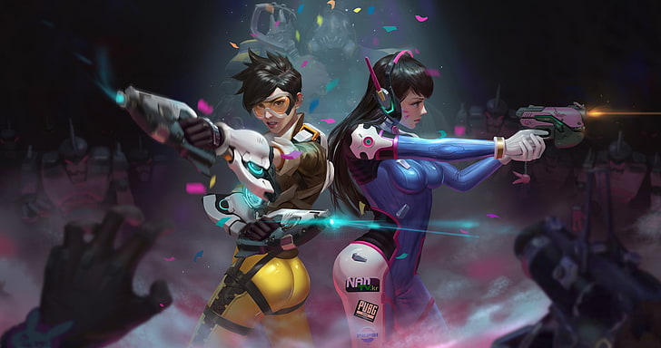 Overwatch game characters wallpaper, video games, Tracer (Overwatch)