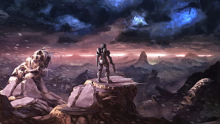 Halo wallpaper, Covenant, Spartans, video games, cloud - sky