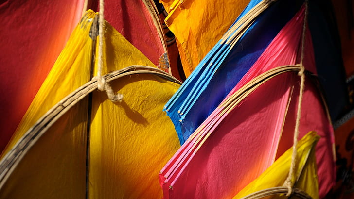 India, colorful, Ahmedabad, kites, HD wallpaper