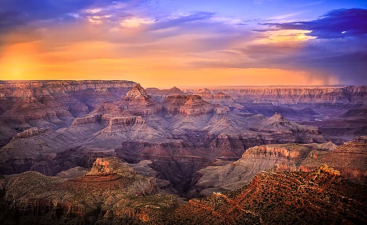 Grand Canyon, USA, Arizona, sunset, nature, sunrise, park, landscape, HD wallpaper