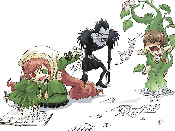 HD wallpaper: Anime, Crossover, Light Yagami, Ryuk (Death Note), Suiseiseki  (Rozen Maiden) | Wallpaper Flare