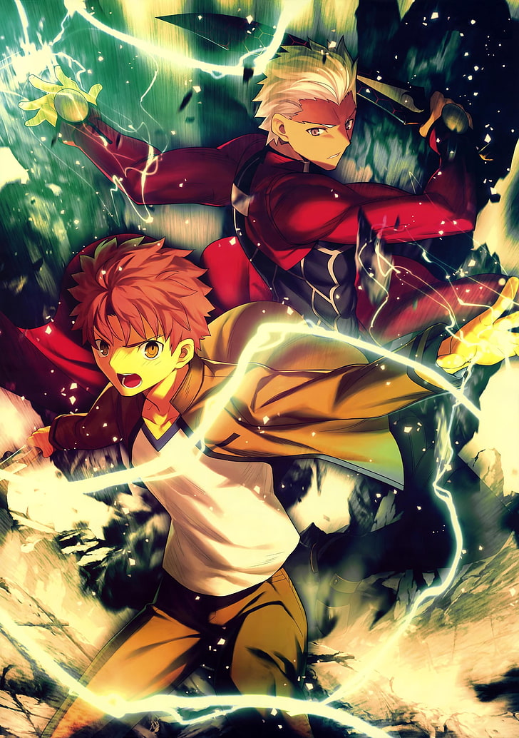 man in brown coat and pants anime character, Fate Series, Fate/Stay Night: Unlimited Blade Works, HD wallpaper
