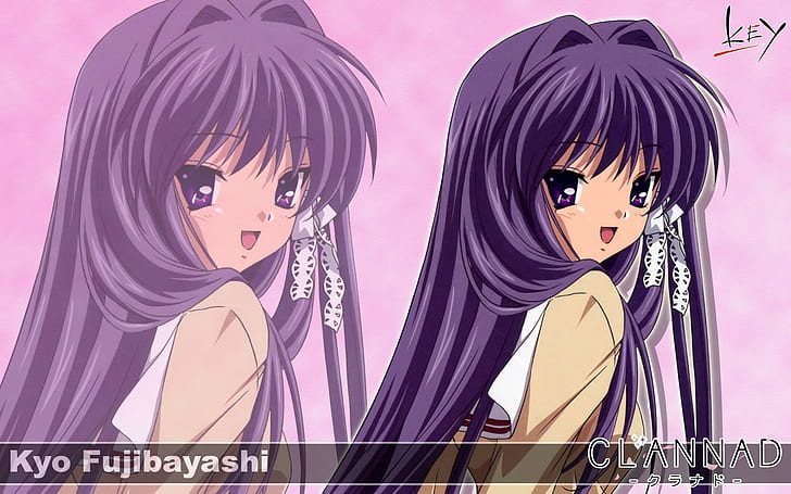 Anime Girls, Fujibayashi Kyou, Clannad, Purple Hair