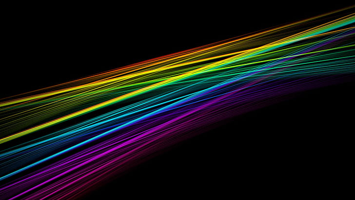 Abstract, Rainbow, Colorful, Black Background, HD wallpaper