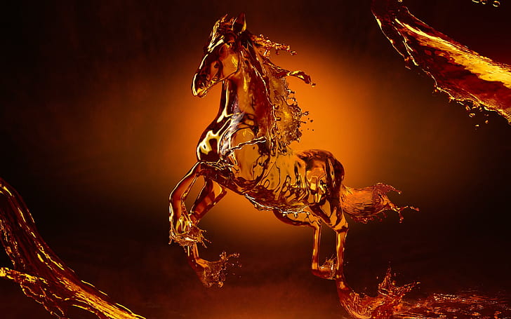 Fantasy Horse, lovely, beautiful, water, horses, abstract, beauty, HD wallpaper