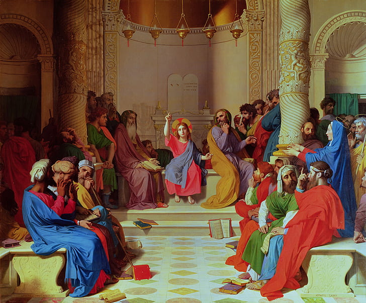 1862, Jean Auguste Dominique Ingres, The boy Christ among the Israeli teachers