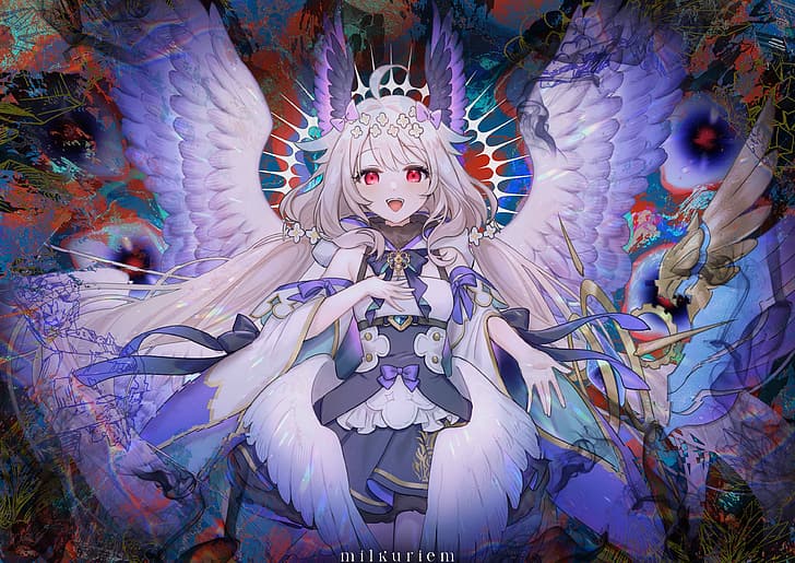 Nijisanji, wings, Halo, angel, Enna Alouette, HD wallpaper