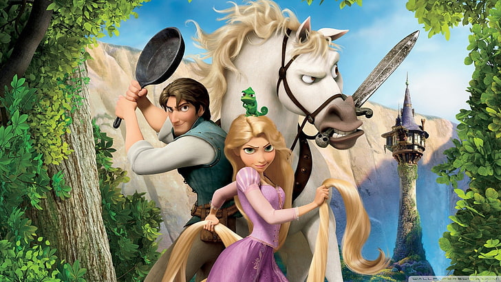 Disney Tangle characters, Disney princesses, human representation, HD wallpaper