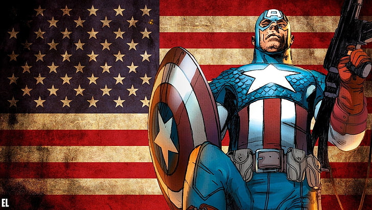 Captain America painting, art and craft, human representation, HD wallpaper