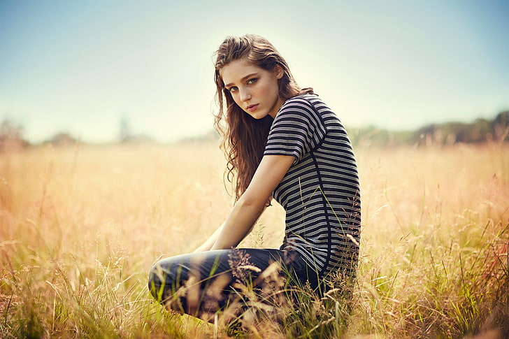 Birdy, singer, women, field, land, one person, plant, young adult, HD wallpaper