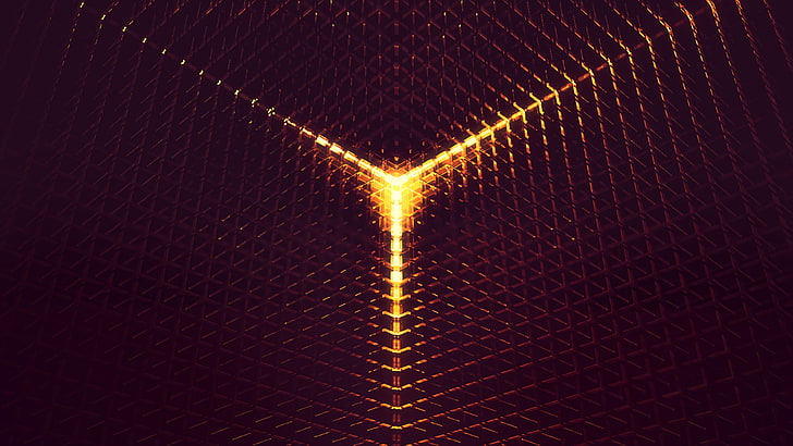 untitled, abstract, 3D Abstract, digital art, orange, pattern