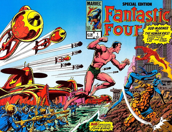 Comics, Fantastic Four, Ben Gimm, Human Torch (Marvel Comics), HD wallpaper