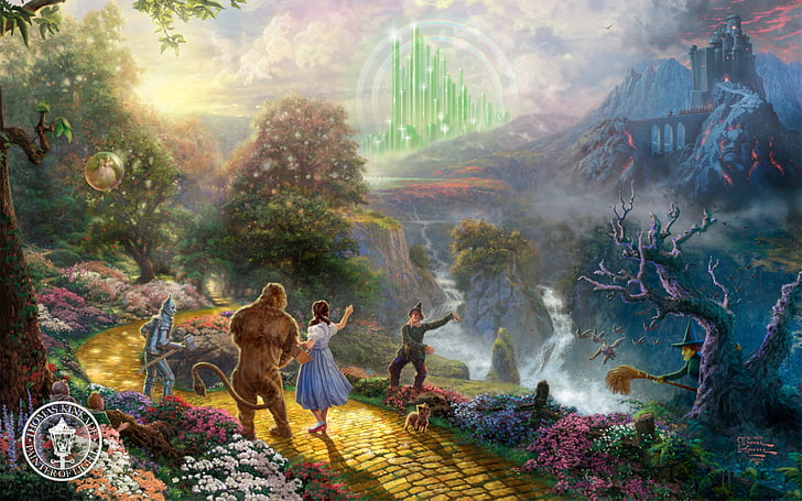 The Wizard of Oz poster, castle, the film, cartoon, fantasy, painting