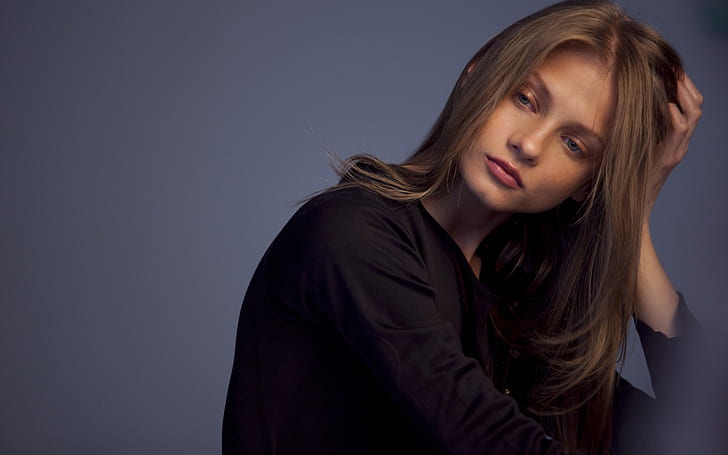 Anna Selezneva Thinkful, beautiful, model, photo shoot, HD wallpaper