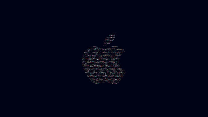 Apple logo, code, design, simple background, HD wallpaper