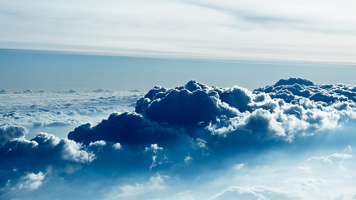 aerial view of white clouds during daytime, sky, nature, cloud - sky, HD wallpaper
