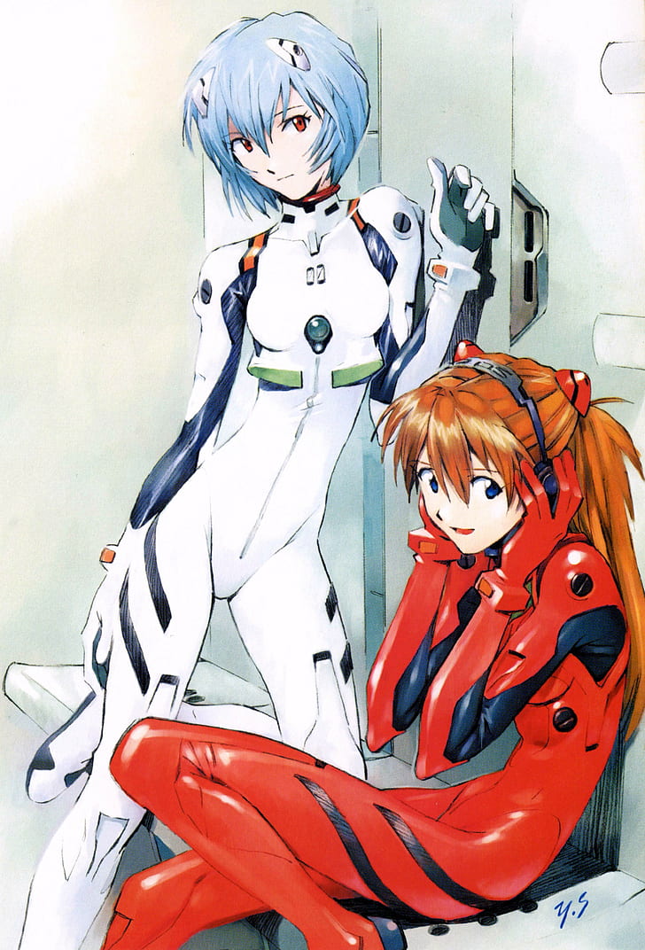 anime, Neon Genesis Evangelion, Asuka Langley Soryu, Ayanami Rei, HD wallpaper