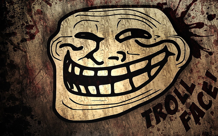 Troll face illustration, memes, art and craft, wall - building feature, HD wallpaper