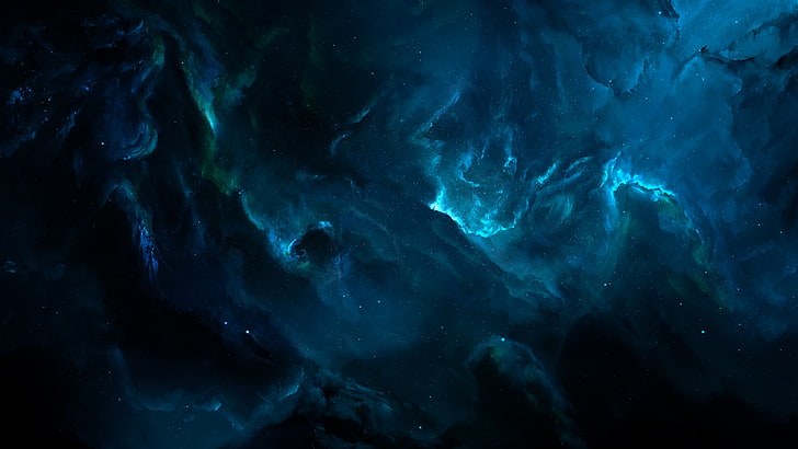 space, universe, blue, nebula, outer space, darkness, stars