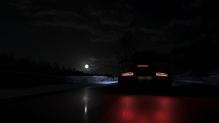 Forza, Forza Horizon 4, dark, night, car, screen shot, video games, HD wallpaper