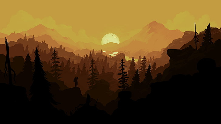 Firewatch, forest, sunset, hiking, HD wallpaper