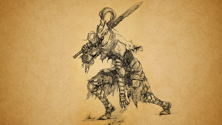 Dark Souls Sketch Drawing Sword HD, video games