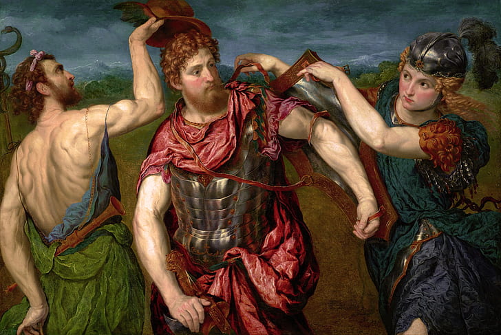 painting, classic art, Paris Bordon, Perseus Armed by Mercury and Minerva