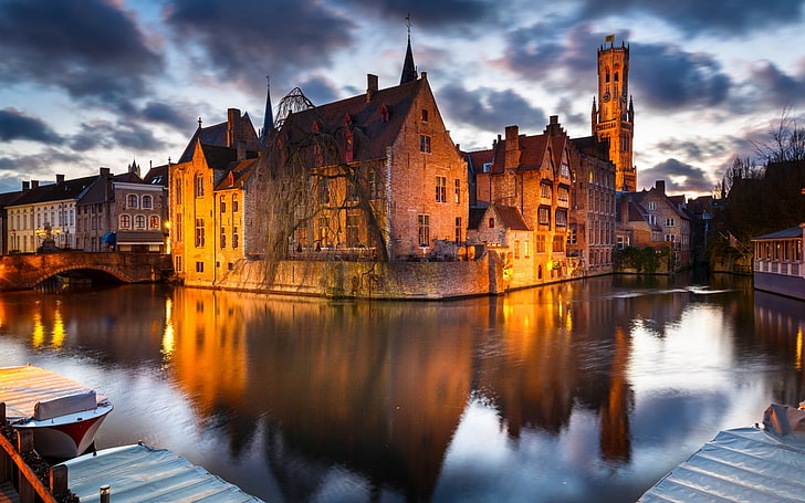 untitled, cityscape, architecture, building, Bruges, Belgium, HD wallpaper