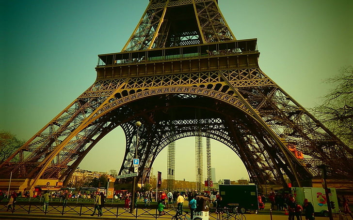 Eiffel Tower, Paris, architecture, built structure, sky, tourism, HD wallpaper
