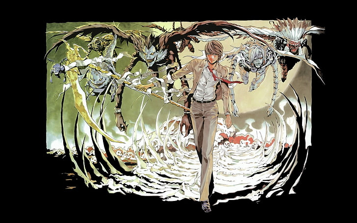 male anime character, Death Note, Yagami Light, Ryuk, anime boys