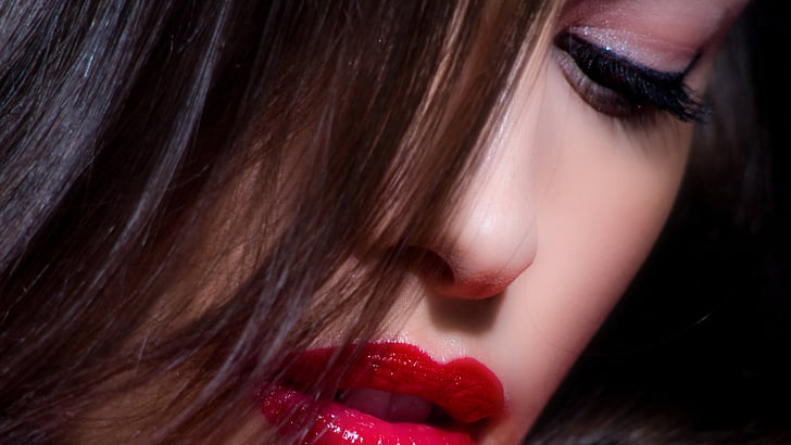 face, woman-girl-sexy-lips-lipstick-makeup, HD wallpaper