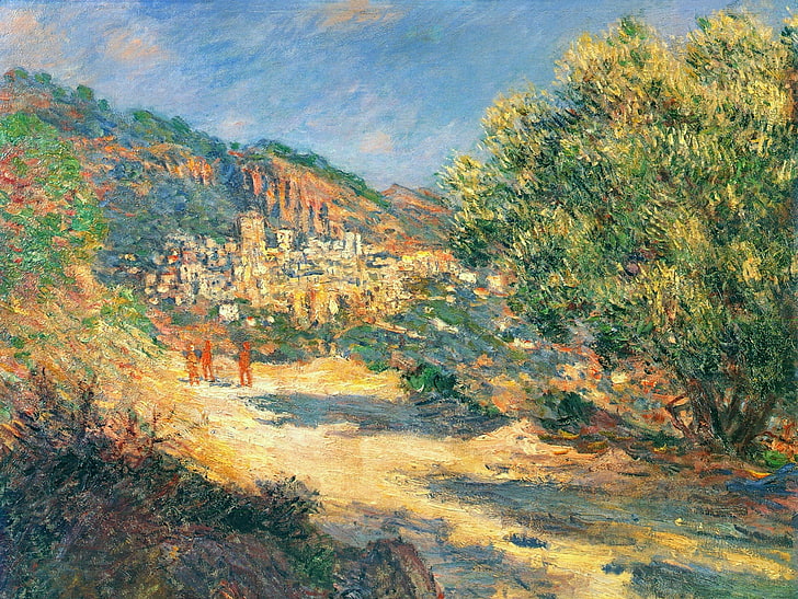 landscape, picture, Claude Monet, The road to Monte Carlo, HD wallpaper
