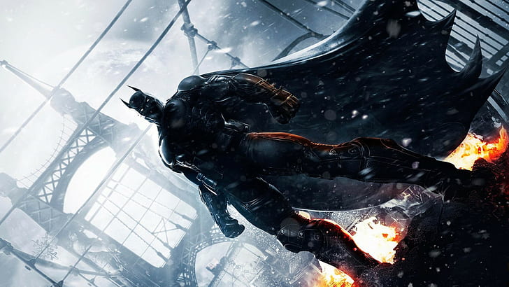 Batman: Arkham Origins, Bruce Wayne, armor, cape, costume, bridge, HD wallpaper